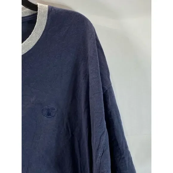 CHAMPION Men's Navy Authentic Crewneck Short Sleeve Sportswear T-Shirt SZ 2XL - Picture 4 of 11